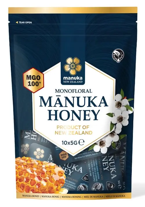 MGO100+ Monoflorale Manuka Honing Snappaks 10x5gr.